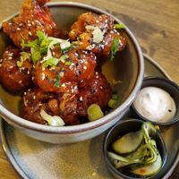Cauliflower wings (quite soft and juicy) at Meet Vegano in Malaga