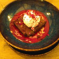 Brownie at Meet Vegano in Malaga