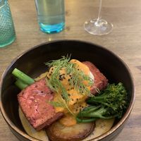 The Salm’n Broccolini Bowl  at Meet Vegano in Malaga