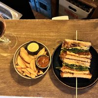 Meet Sandwich! Fries…oh so perfect fries and an excellent sized portion!!  at Meet Vegano in Malaga