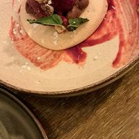 Raspberry Hazelnut Pavlova at Meet Vegano in Malaga