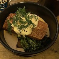 The Salm*n Bowl with Broccolini  at Meet Vegano in Malaga