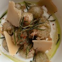 Fried olives at Meet Vegano in Malaga