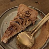 Cheesecake de Lotus at Meet Vegano in Malaga