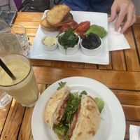 Mango smoothie, vegan BLAT, vegan big breaky!   at Not Bread Alone in Crows Nest