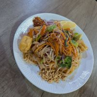 Vegan pad Thai with tofu at Lemongrass Thai Street Food in Sheffield