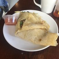 vegan zuchini crepe w vegan sausage  at Rooster - Washington Ave in St Louis