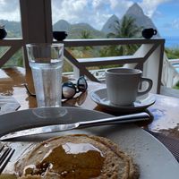 The view from the terrace at Lush Restaurant in Soufriere