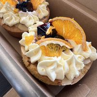 Plum and orange cupcake  at Queen Sally's Diamond Deli in Wellington