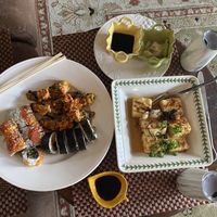 Gorgeous sushi dishes and delicious!!!!  at Tane Vegan Izakaya in Berkeley