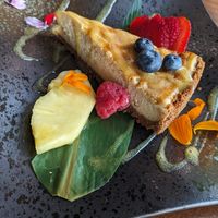 Passion fruit cheesecake at Tane Vegan Izakaya in Berkeley