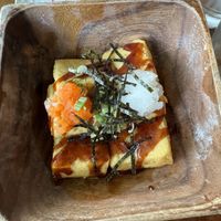 agedashi tofu  at Tane Vegan Izakaya in Berkeley