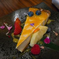 Passionfruit cheesecake at Tane Vegan Izakaya in Berkeley