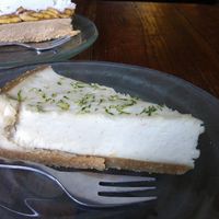 Lemon Coconut Cake (raw & vegan) Cashews, coconut, palm nectar, lime, salt, Irish moss, dates, coconut oil, vanilla, Kangen water. at Alchemy in Ubud