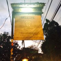 entrance sign at Alchemy in Ubud