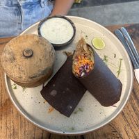 jackfruit wrap w mushroom soup   at Alchemy in Ubud