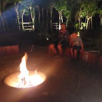 Bonfire in the garden  at Alchemy in Ubud