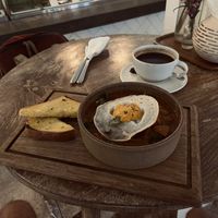 Shakshuka - Vegan egg, tomato and butternut casserole with chickpeas… I mean come on 😀 this is vegan heavenn  at Alchemy in Ubud