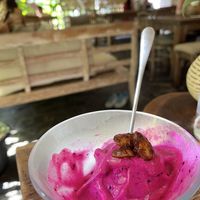 Their ice cream bar has almond candied with dates (without sugar!) 🤩  at Alchemy in Ubud