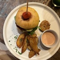 Smokey burger, really tasty and moist  at Alchemy in Ubud