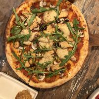 Great pizza with nice thin base  at Alchemy in Ubud