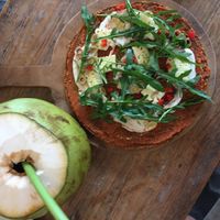 Aloha pizza (vegan) at Alchemy in Ubud