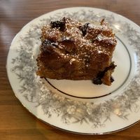 Bread pudding with chocolate  at The Owl's Nest in Olympia