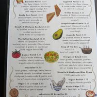Menu  at The Owl's Nest in Olympia
