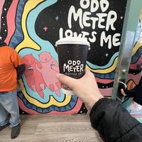 Witches brew latte  at Odd Meter Coffee Co. in Salem