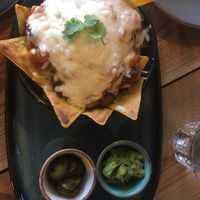 Nachos with vegan mozzarella and Mexican style beans   at Susa Plant Based Kitchen in Ryde