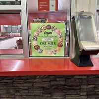 Advertising vegan shakes  at Bruster's Real Ice Cream in Aptos