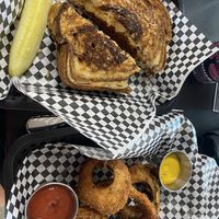 Reuben and onion rings    at Midtown Vegan Deli & Market in Tucson