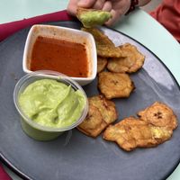 Fried plantains with guacamole   at Sabor in Brandon