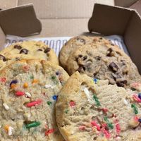 Birthday cookie, gluten-free and vegan chocolate chip cookie  at Insomnia Cookies - 13th St in Philadelphia