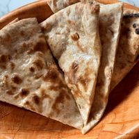 Naan bread at Kisaan Restaurant and Patisserie in The Hague