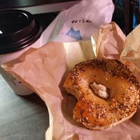 Bagel with Cultured Kindness at Daydreamer Coffee in Portland