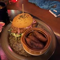 Fish Sando with fried plantains  at The Cannon in New Haven