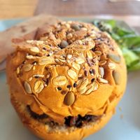 Veggie burger at Lit in Puerto Vallarta