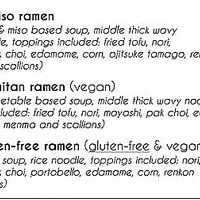 Menu at Ramen Brothers Noodle Bar in Haarlem