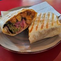 Chickpea shawarma wrap (vegan) at Stolen Church in Invermere