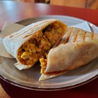 Tofu breakfast wrap (vegan) at Stolen Church in Invermere
