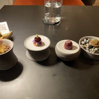Four surprise vegan dessert samples!  at Glacier Fine Dining in Grindelwald