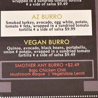 vegan burro ingredients   at D'Lite Healthy On The Go in Phoenix