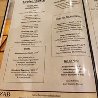 The menu at Zum alten Brauhaus in Cologne