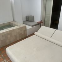 Private patio w/ jacuzzi   at Ethos Vegan Suites in Santorini