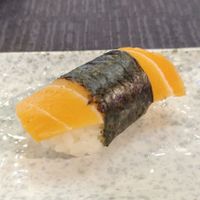 Vegan salmon sushi at Domò in Rome