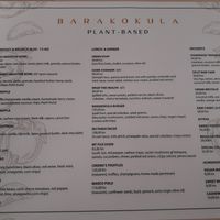 Menu at Barakokula in Split