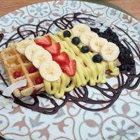 Delicious waffle and very filling. You would never think it was vegan - so light and fluffy! Really friendly staff too. at Barakokula in Split