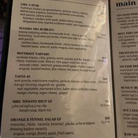 Menu antipasti  at Barakokula in Split