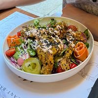 Buffalowings. Chewy mushrooms with fresh salad    at Barakokula in Split
